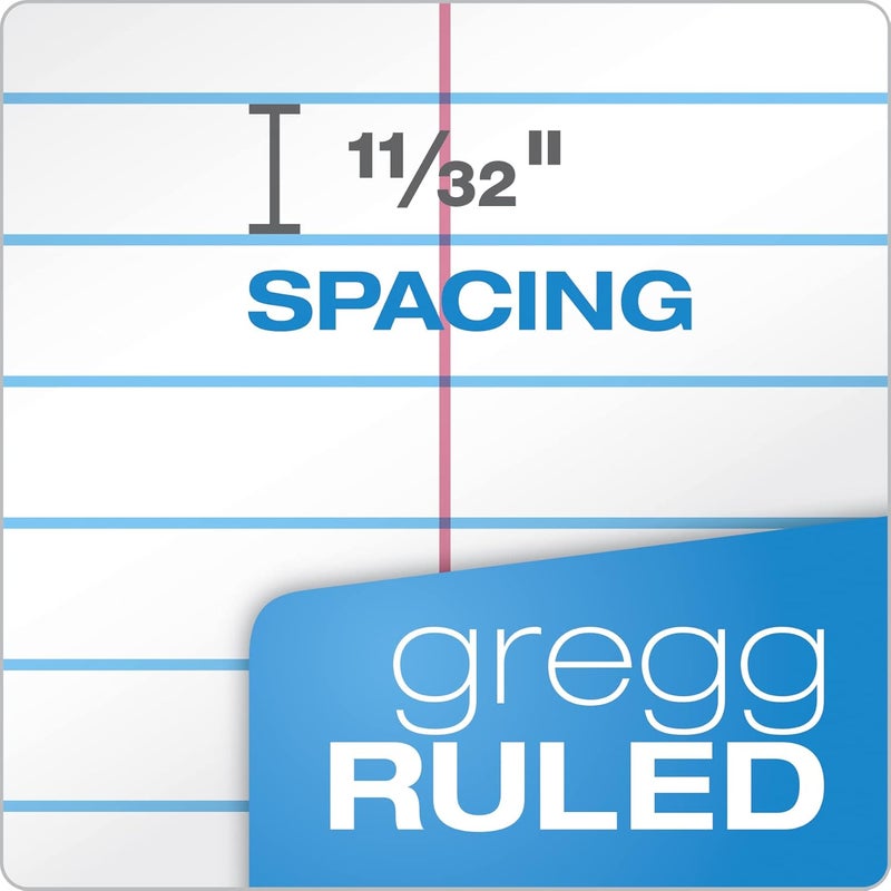 TOPS Spiral Steno Books 8 Pack, 6" x 9", Gregg Rule White Paper, Assorted Covers, 80 Sheets per Book/8 Books per Pack, Red, Black, Blue, Green (80219) - Image 4